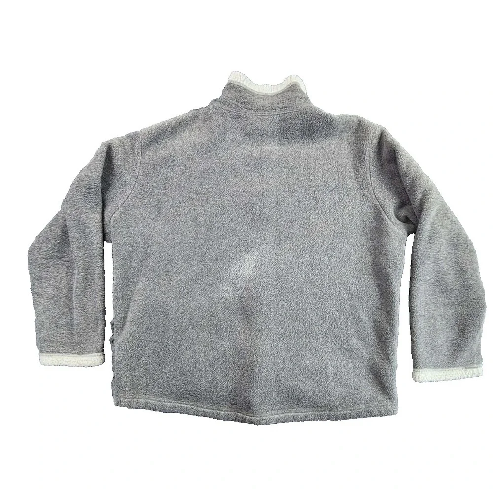 Gap XL Gray Fleece Jacket Full Zip Sherpa Trim‎ Gorpcore Outdoors Cozy Warm Coat